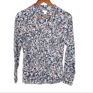J. Crew factory floral popover long sleeve blouse
